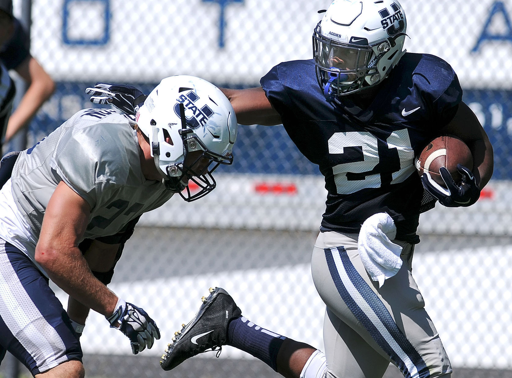 USU dons full pads for 1st time during camp